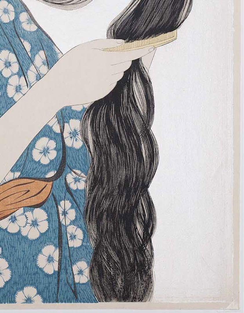 新版 橋口五葉集 髪すき 丹青社版 美人画 木版画 大判 新版 橋口五葉集 髪すき 丹青社版 美人画 木版画 大判 復刻木